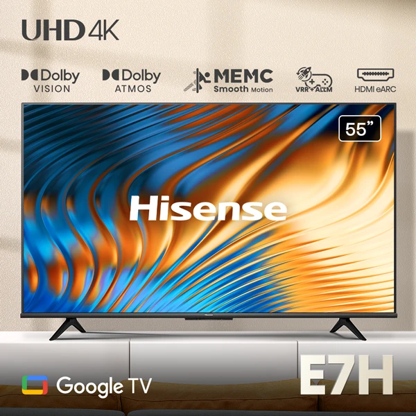 Hisense E7H 4K UHD Smart TV - 55 inch Google TV